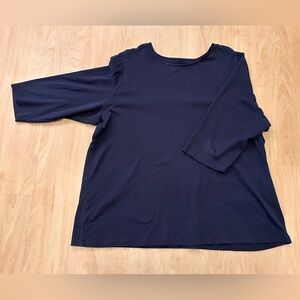CJ Banks Deep Blue 3/4 Sleeve Top